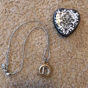 Brighton silver and gold “D” necklace